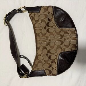 Coach Tan and Brown Hobo Bag